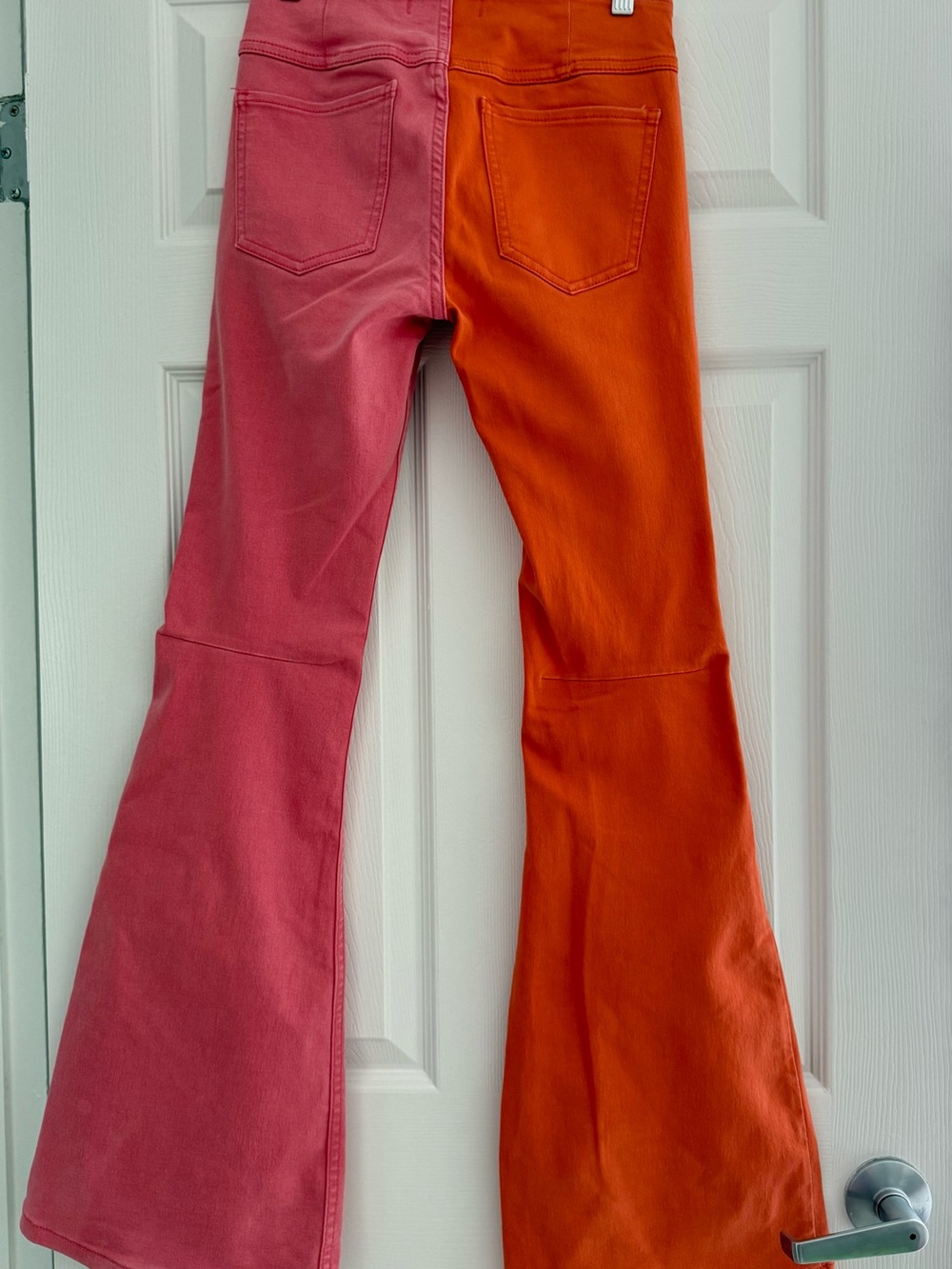 We The Free Two-Tone Pink and Orange Flare Jeans - Picture 3 of 6